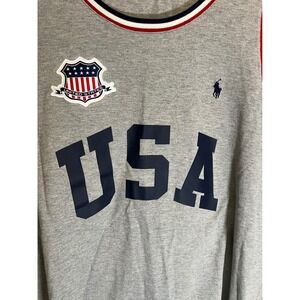 Polo Ralph Lauren USA Tank Top Mens XL Grey Classic Fit Olympic Pique Sleeveless